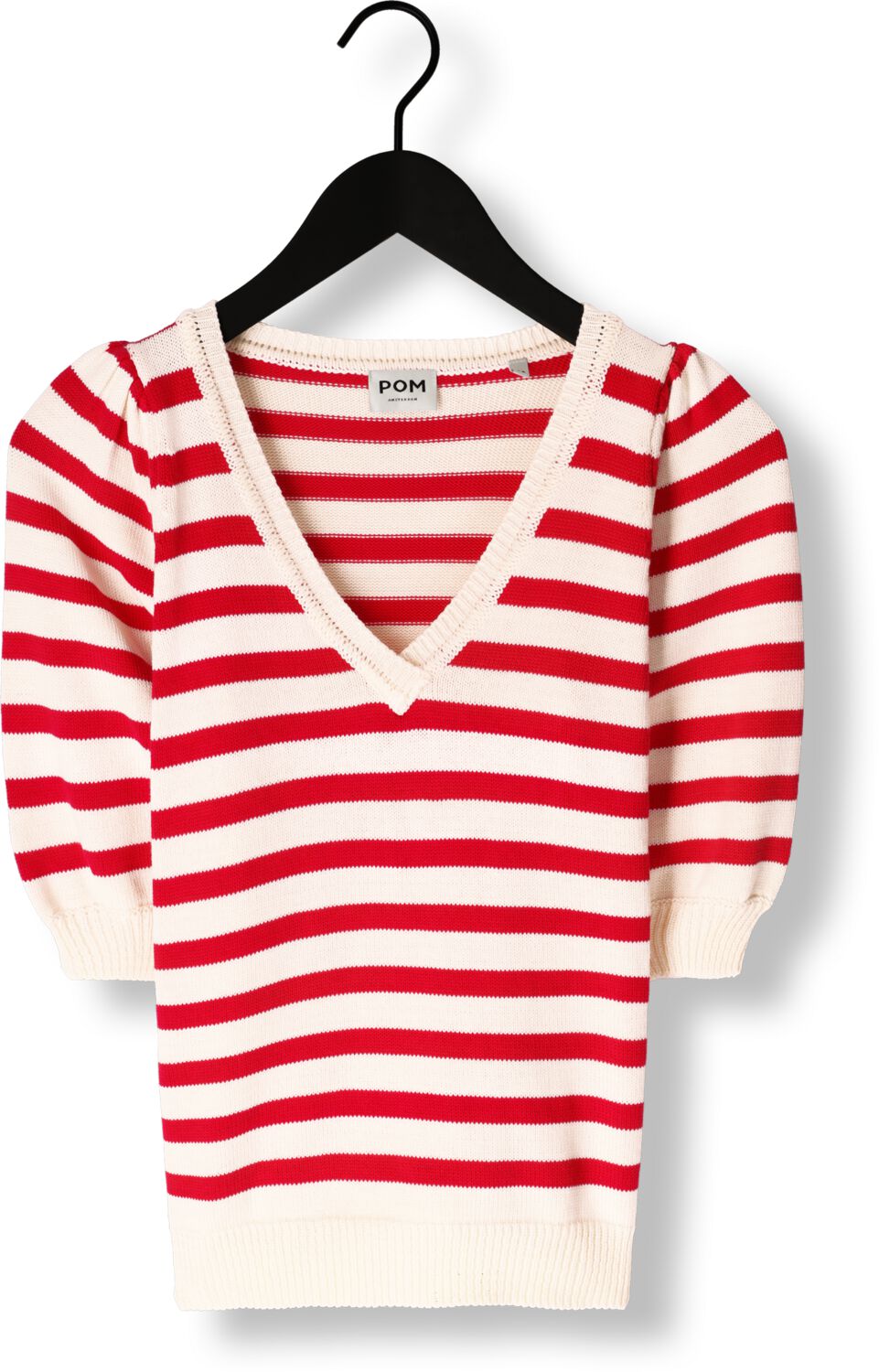 POM AMSTERDAM Dames Truien & Vesten Striped Scarlet Rood