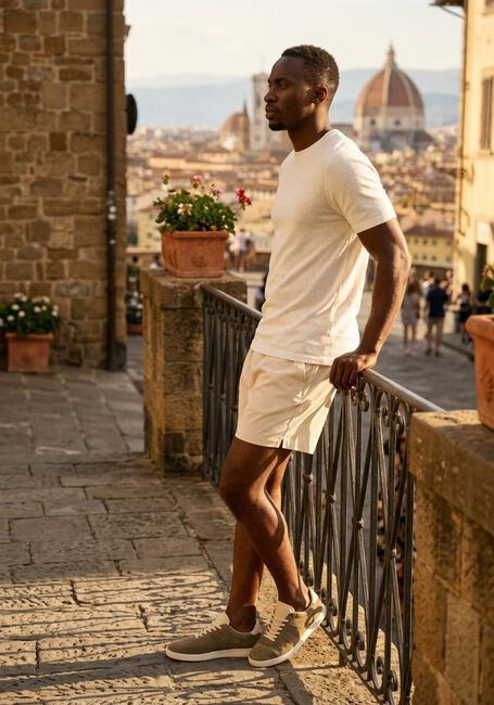 Beige PLAIN Korte broek TURIPL SHORTS - large