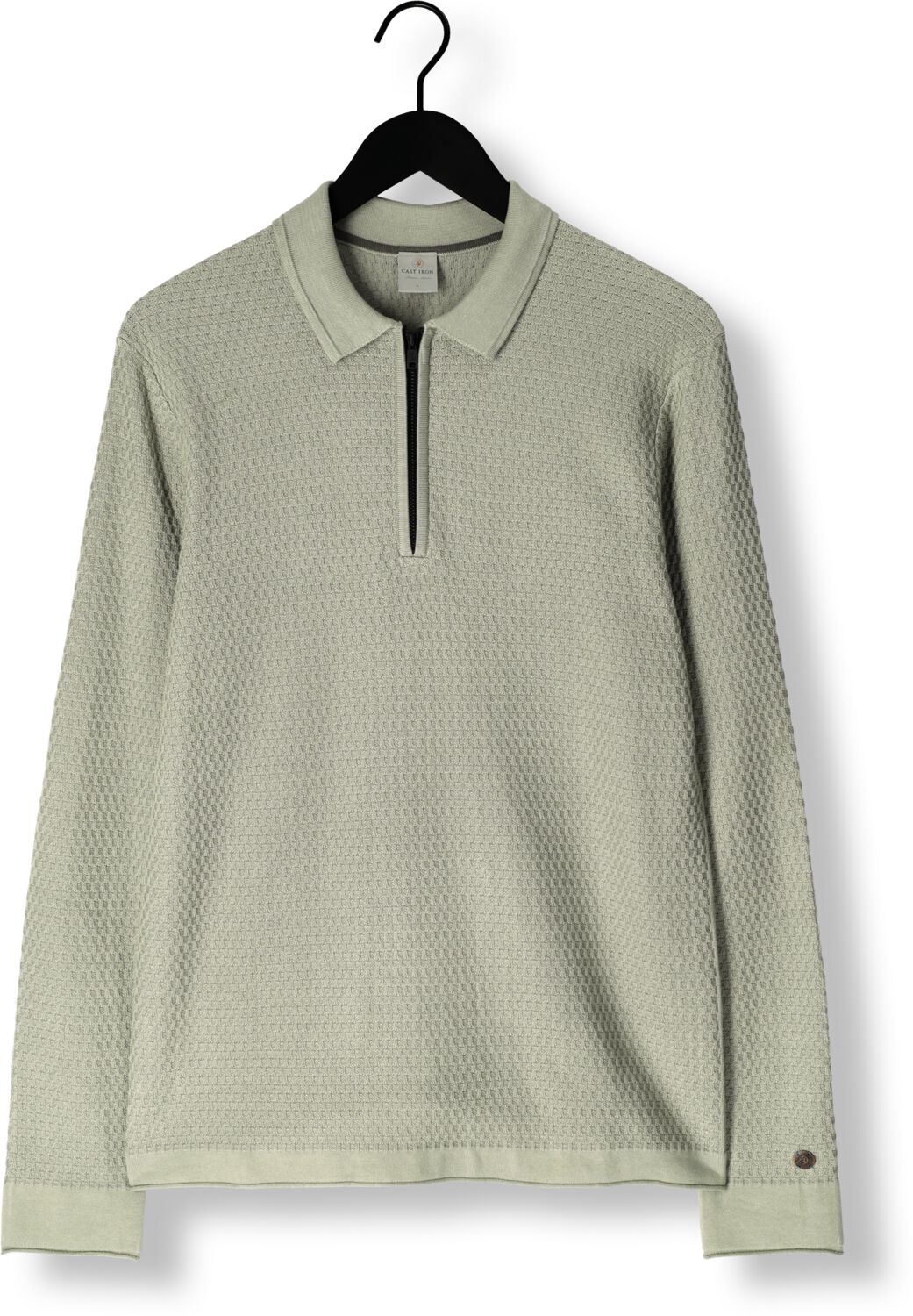 CAST IRON Heren Polo's & T-shirts Long Sleeve Polo Cotton Modal Groen