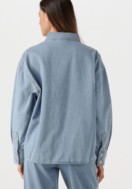 Blauwe ALIX THE LABEL Blouses LADIES WOVEN CHAMBRAY PEPLUM DENIM BLOUSE - large