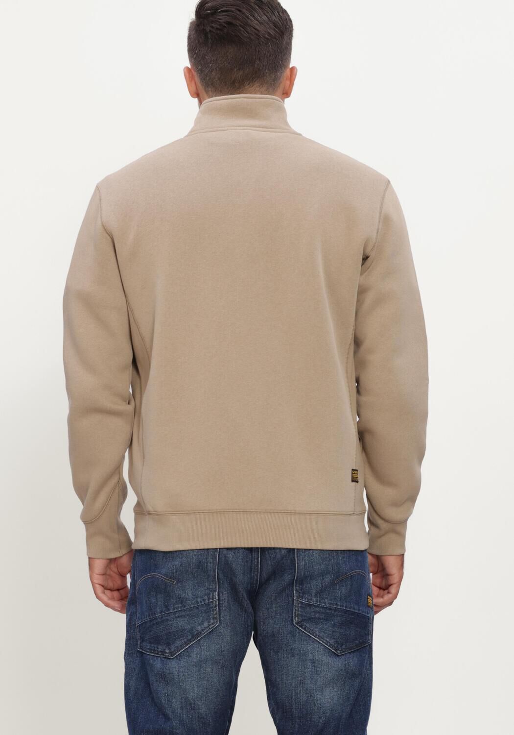 Beige G-STAR RAW Trui PREMIUM CORE HALF ZIP R SW L\S - large