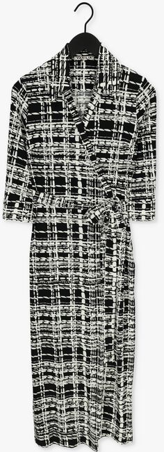 Zwarte VANILIA Maxi jurk DUO CHECK WRAP DRESS - large