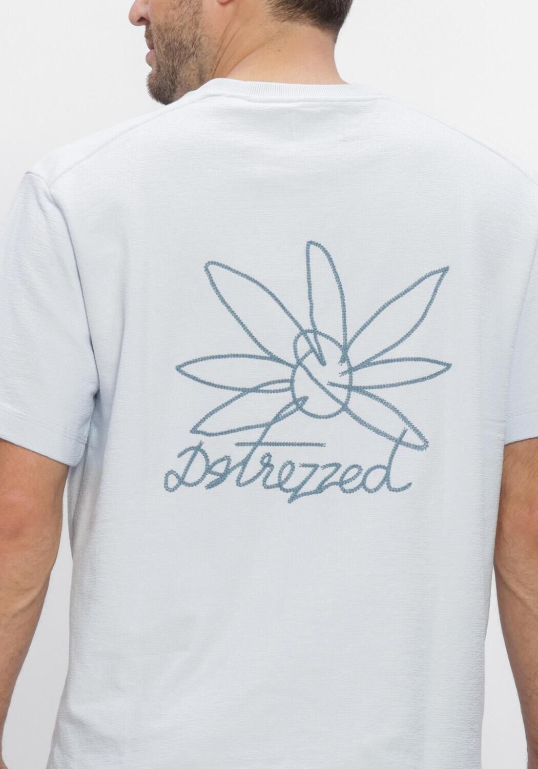 Lichtblauwe DSTREZZED T-shirt LASSE GRAPHIC TEE - large