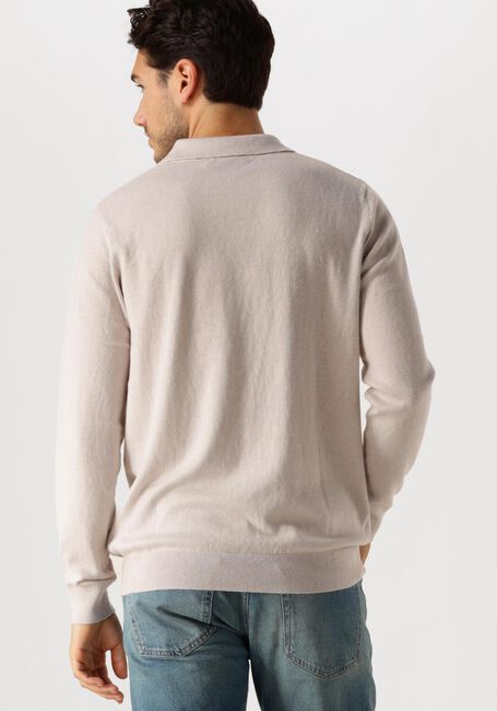 Beige LYLE & SCOTT Trui COTTON MERINO LONG SLEEVE KNITTED POLO - large