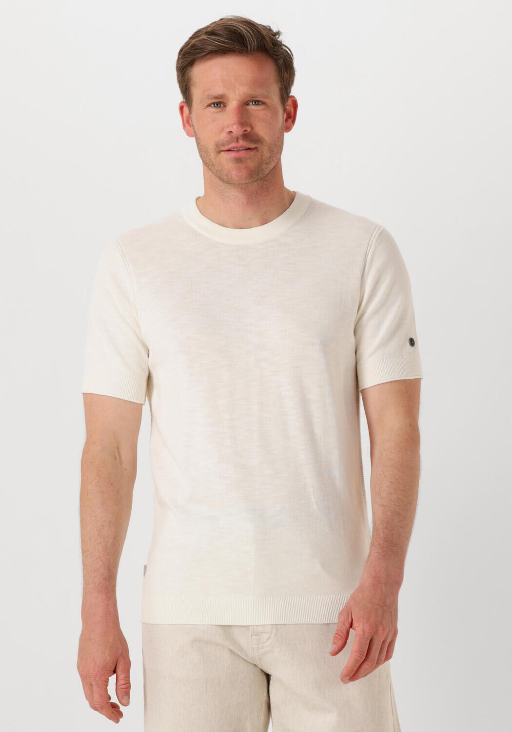 CAST IRON Heren Polo's & T-shirts Cotton Blend Slub Ecru