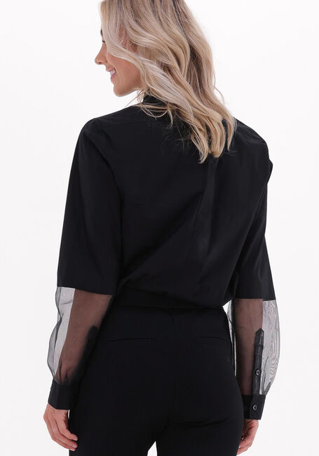 Zwarte 10DAYS Blouse CONTRAST ORGANZA SHIRT POPLIN - large