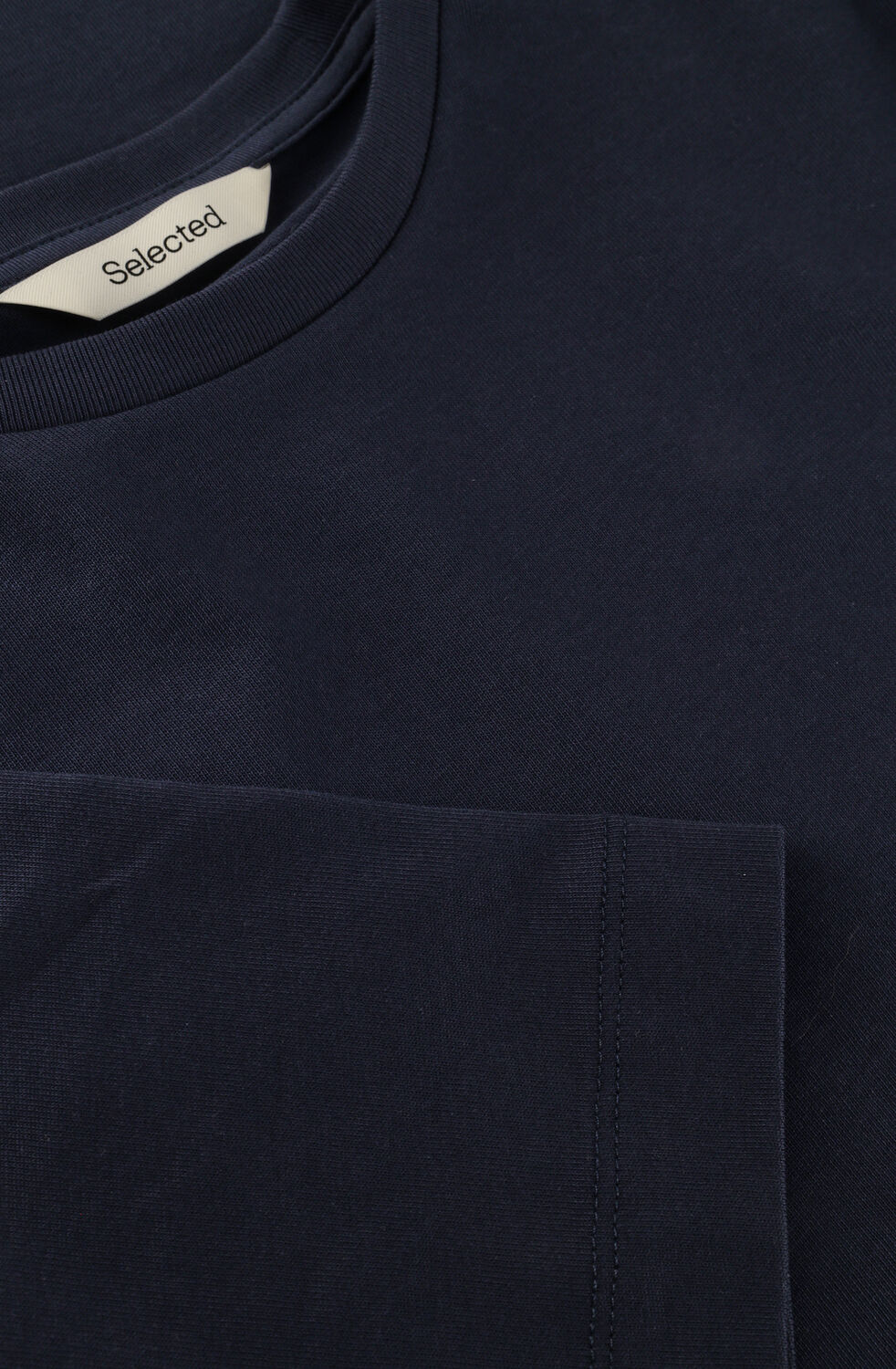 Donkerblauwe SELECTED WOMEN Maxi jurk SLFESSENTIAL SS POCKET ANKLE DRESS - large