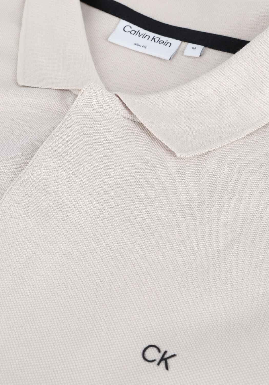 Beige CALVIN KLEIN Polo STRETCH PIQUE SLIM POLO - large