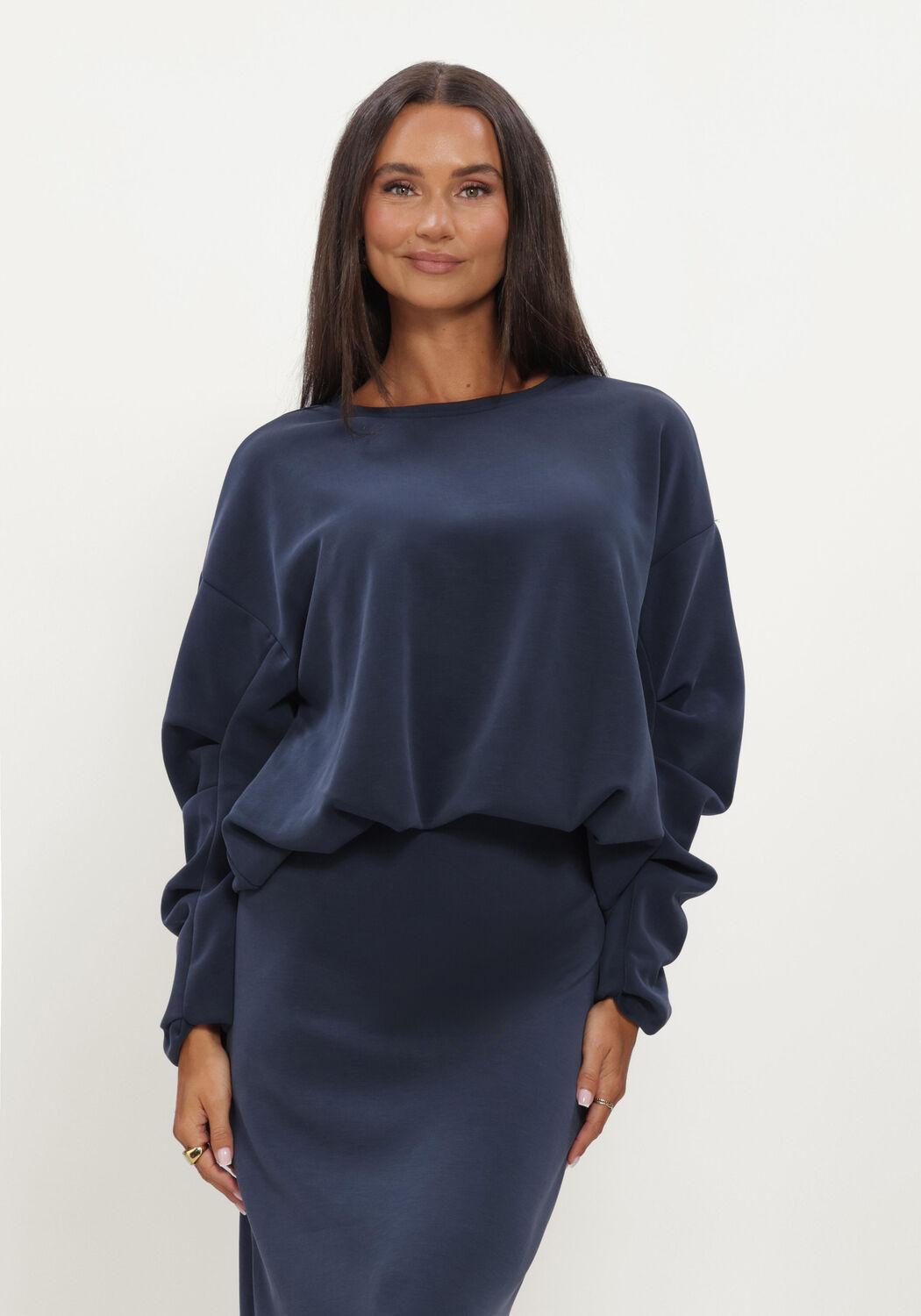 Donkerblauwe Y.A.S. Trui YASCOZE LS SWEAT - D2D - large