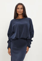 Donkerblauwe Y.A.S. Trui YASCOZE LS SWEAT - D2D