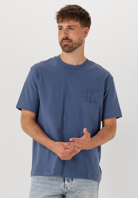 Blauwe CALVIN KLEIN T-shirt CK APPLIQUE TEE - large