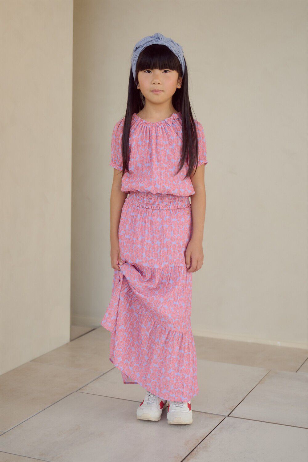 Paarse NONO Maxirok NAEL AOP SHELLS MAXI SKIRT - large