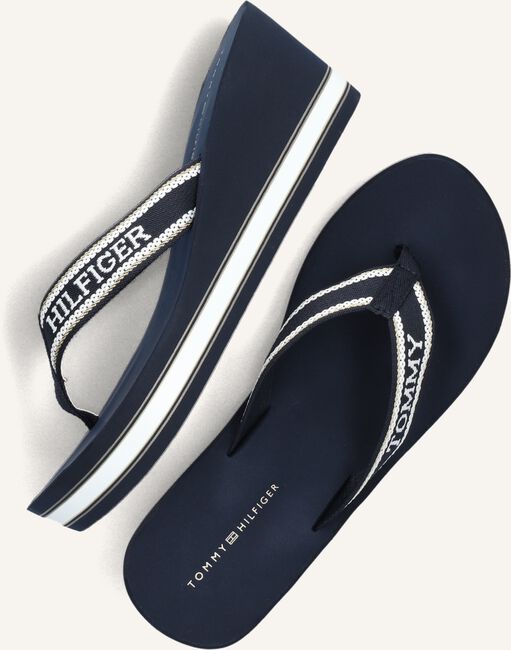 Blauwe TOMMY HILFIGER Teenslippers HILFIGER WEDGE BEACH Blauwe TOMMY HILFIGER Teenslippers HILFIGER WEDGE BEACH - large