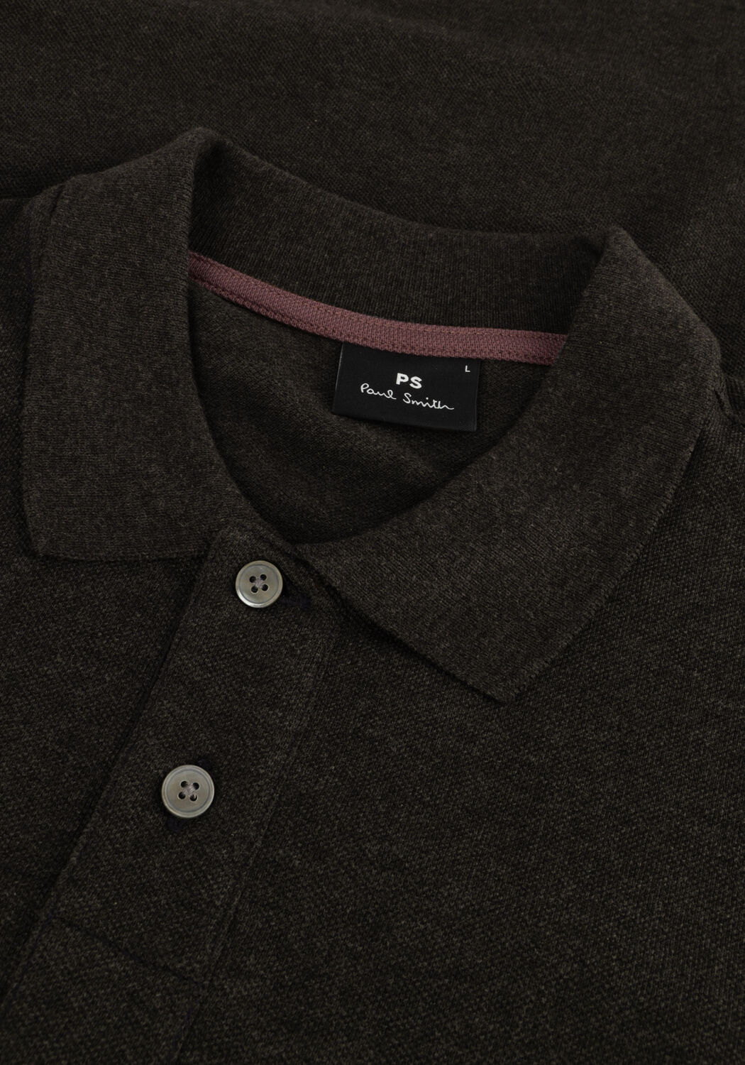 Grijze PS PAUL SMITH Polo MENS SLIM FIT LS POLO SHIRT ZEBRA - large