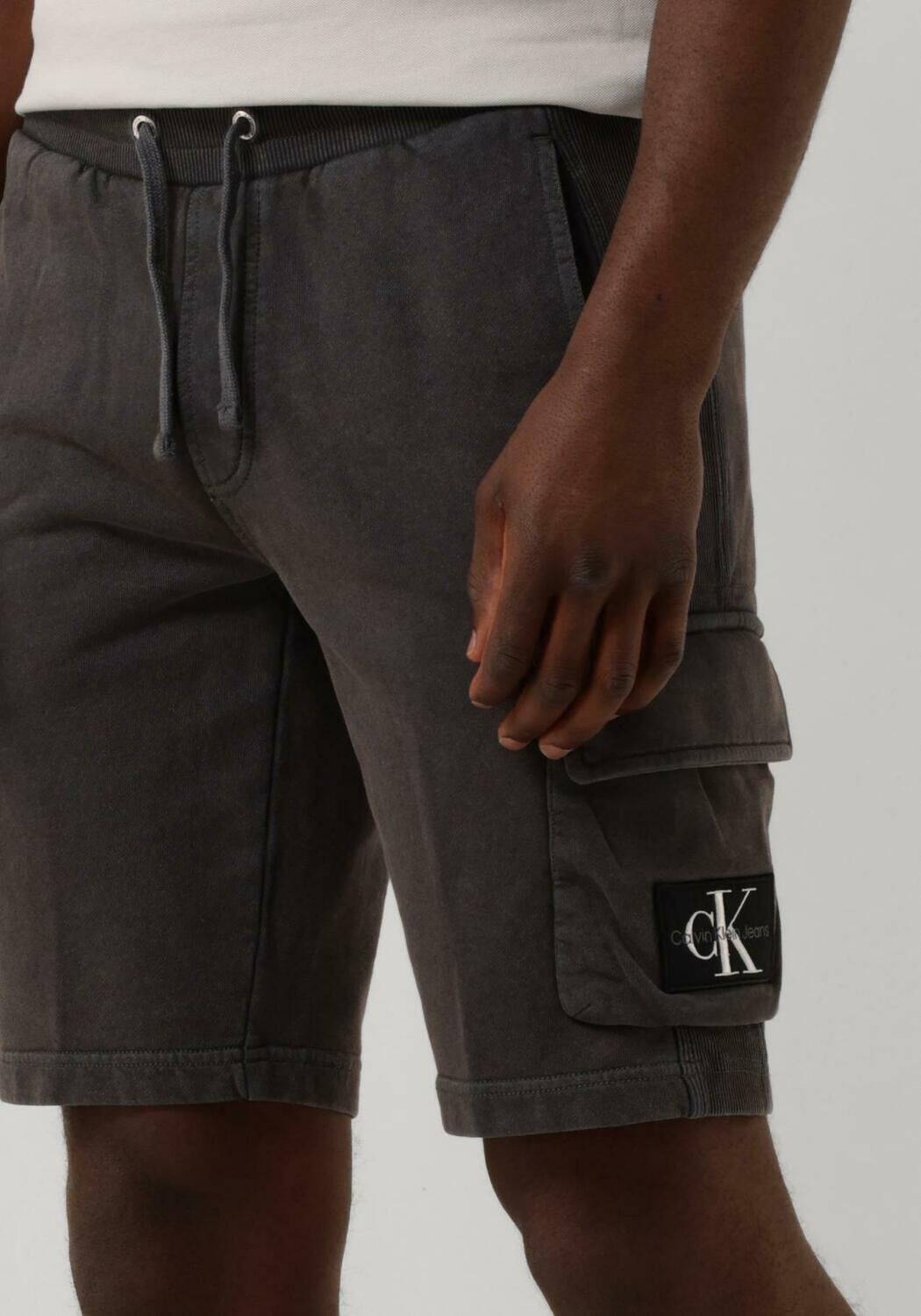 CALVIN KLEIN Heren Broeken Washed Badge Shorts Donkergrijs