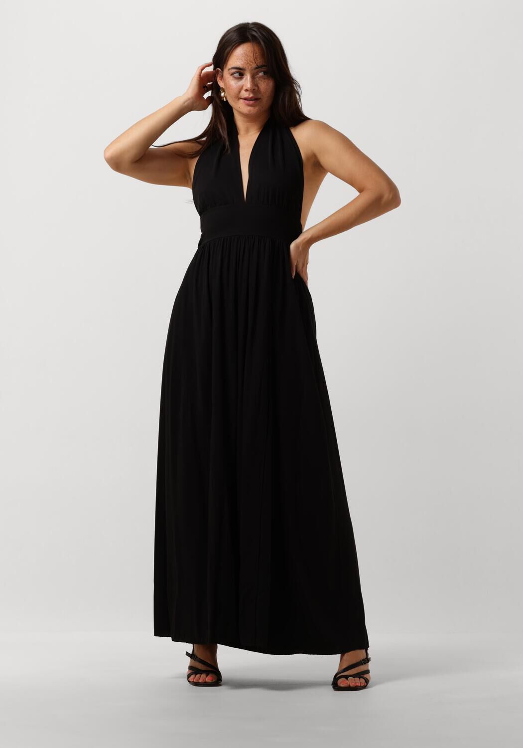 Freebird Zwarte Maxi Jurk Dominic Elegant Black Dames