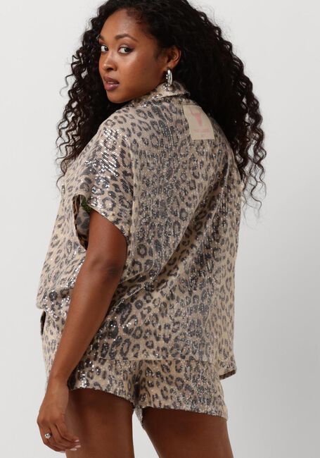Bruine ALIX THE LABEL Blouses LADIES WOVEN ANIMAL SEQUIN OVERSIZED BLOUSE - large