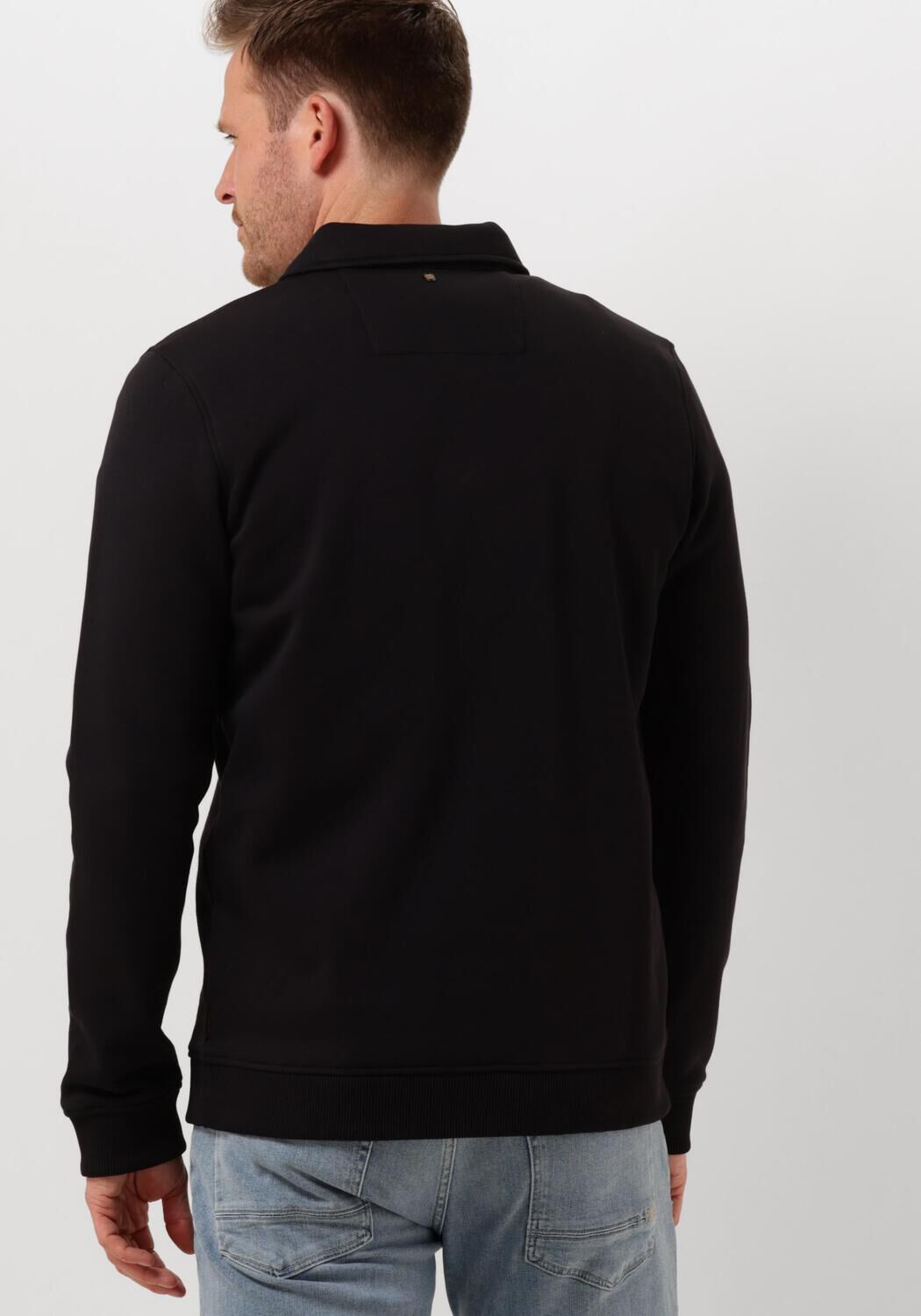 PME LEGEND Heren Truien & Vesten Half Button Collar Soft Brushed Fleece Zwart