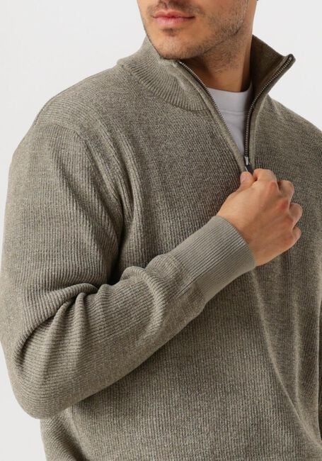 Groene SELECTED HOMME Trui SLHRODNEY LS HIGH NECK HALF ZIP - large