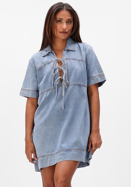 Lichtblauwe SUNCOO Mini jurk CLEVER - large