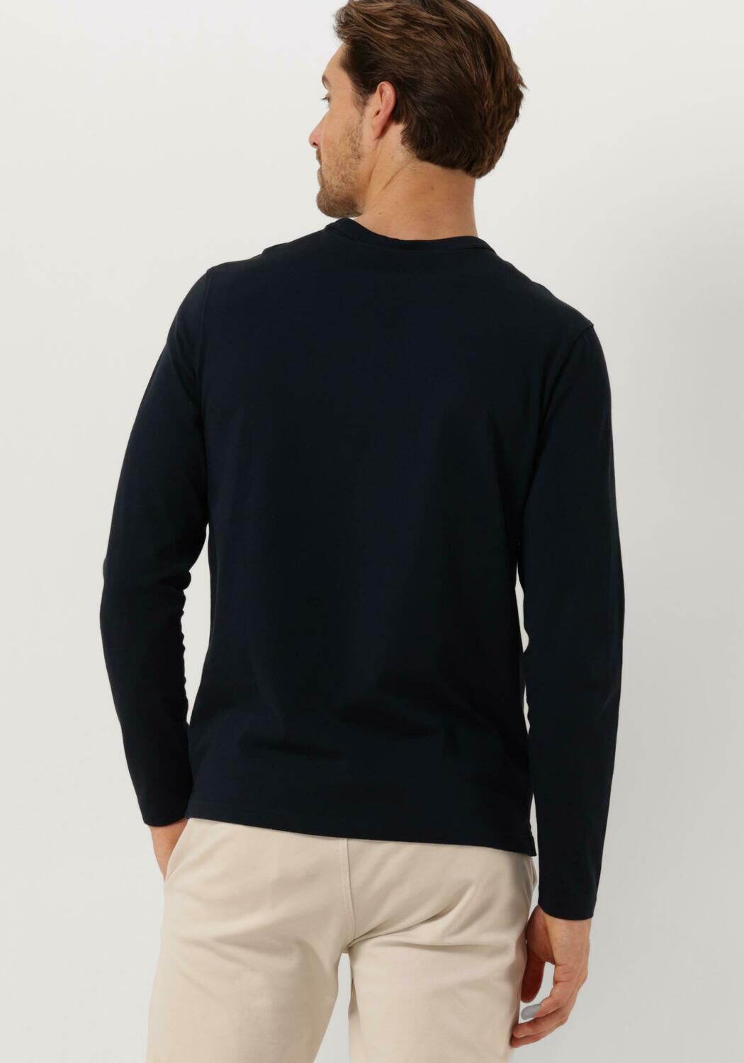 PROFUOMO Heren Polo's & T-shirts T-shirt Long Sleeve Donkerblauw