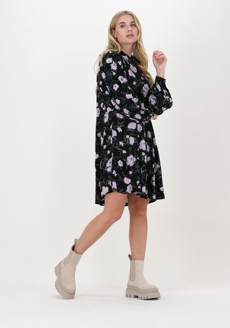 Zwarte MSCH COPENHAGEN Mini jurk LORINA MOROCCO LS DRESS - large