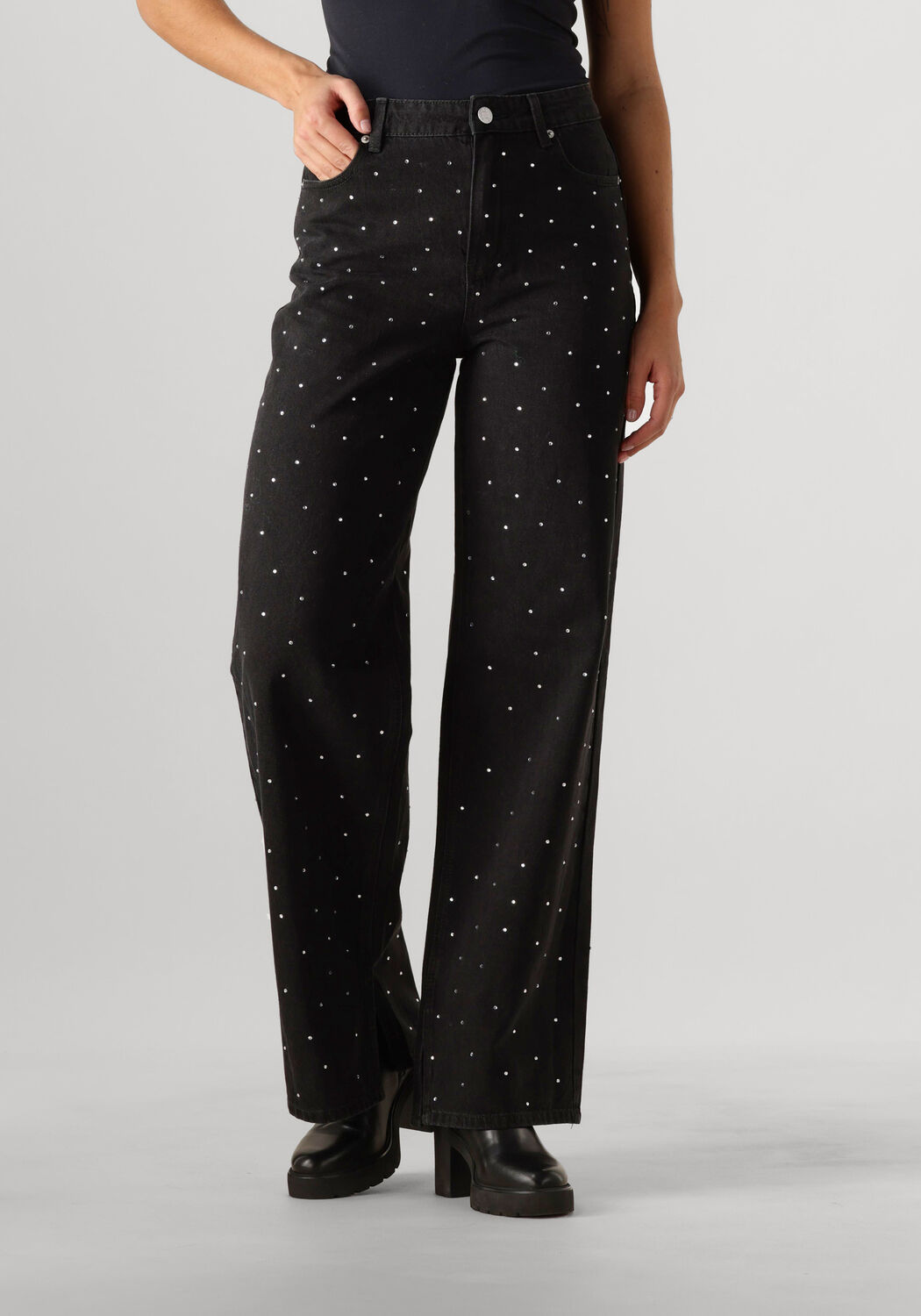 Y.A.S high waist wide leg jeans grey denim YASRISTA