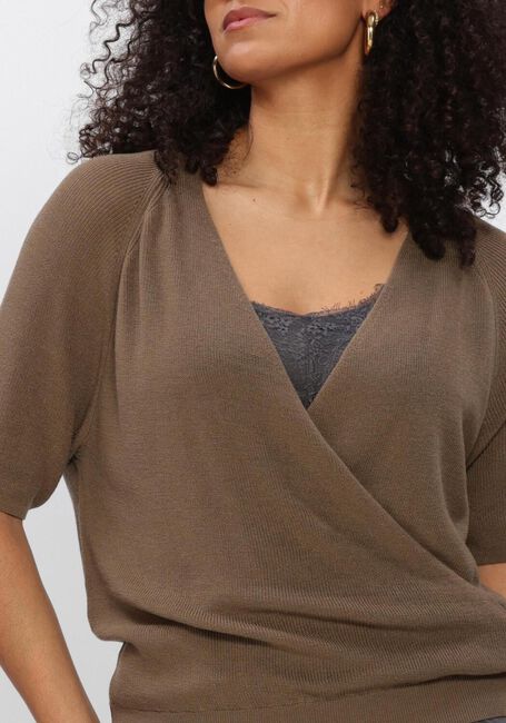 Bruine ANOTHER LABEL Truien/vesten ALLINI KNITTED PULL S/S/ - large