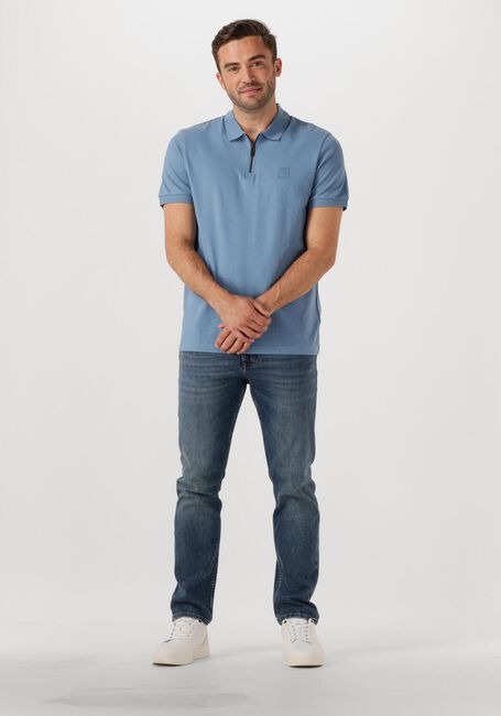 Blauwe BOSS ORANGE Polo PASSERZIP - large