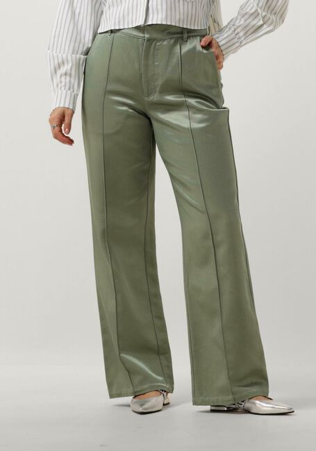 Groene COLOURFUL REBEL Pantalon WENDE SATIN PINTUCK LOW PANTS - large
