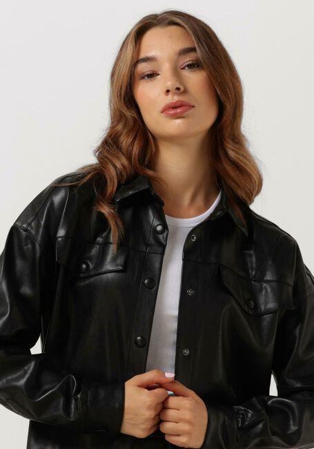 Zwarte COLOURFUL REBEL Blouses KIKI VEGAN LEATHER BOYFRIEND BLOUSE - large