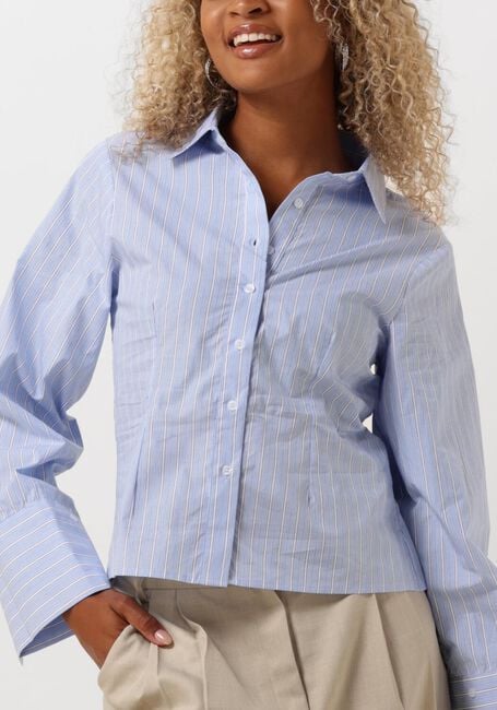 Lichtblauwe NEO NOIR Blouses ROSA STRIPE SHIRT - large