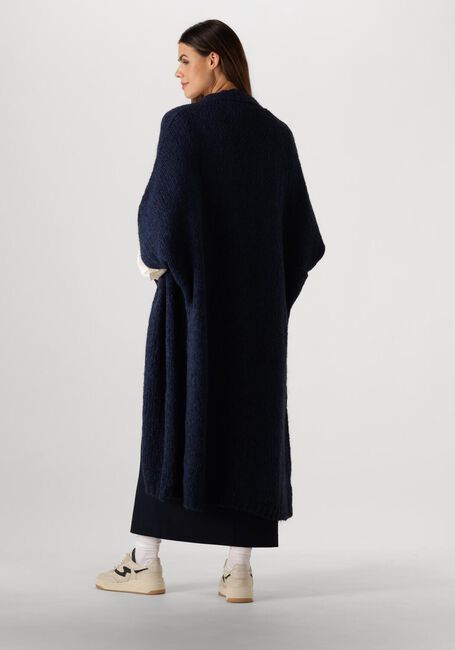 Blauwe SUMMUM Vest KIMONO CARDIGAN RUSTIC MOHAIR BLEND KNIT - large