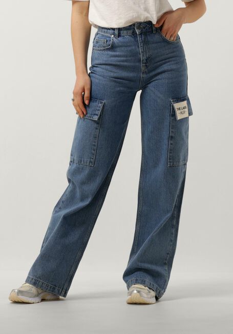 Blauwe ALIX THE LABEL Straight leg jeans LADIES WOVEN DENIM CARGO PANTS - large