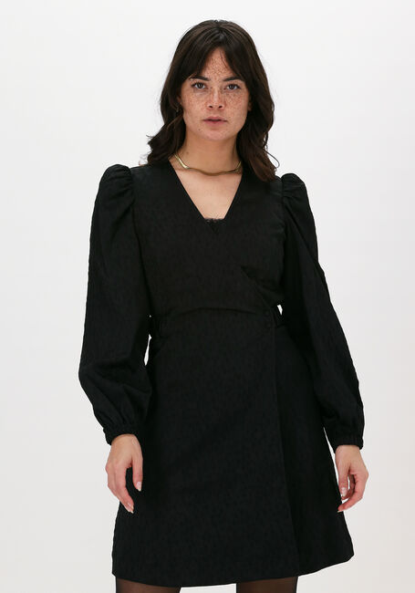 Zwarte SELECTED FEMME Mini jurk SLFTANKA LS SHORT WRAP DRESS B - large