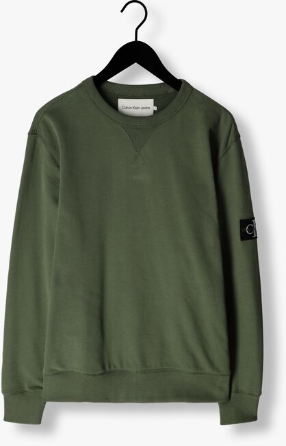 Donkergroene CALVIN KLEIN Sweater BADGE CREW NECK - large