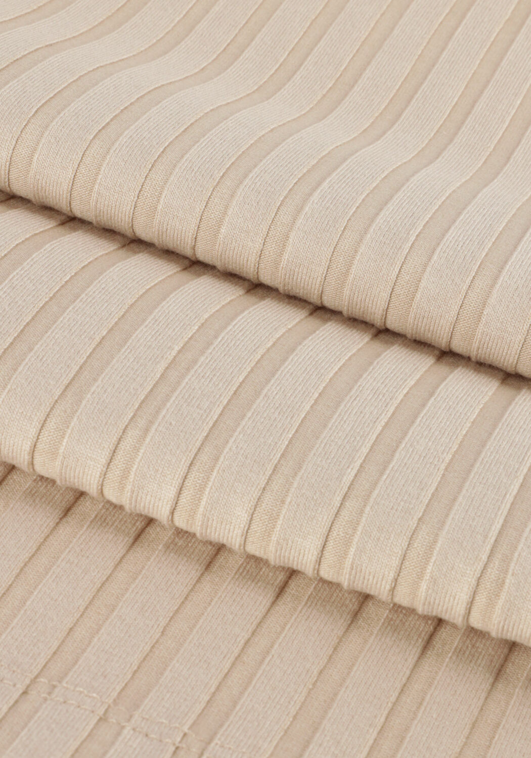 Beige CALVIN KLEIN T-shirt RIB SHORT SLEEVE TEE - large