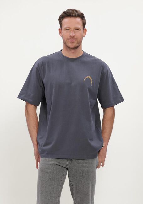 Donkergrijze WOODBIRD T-shirt WBBAINE WARP TEE - large