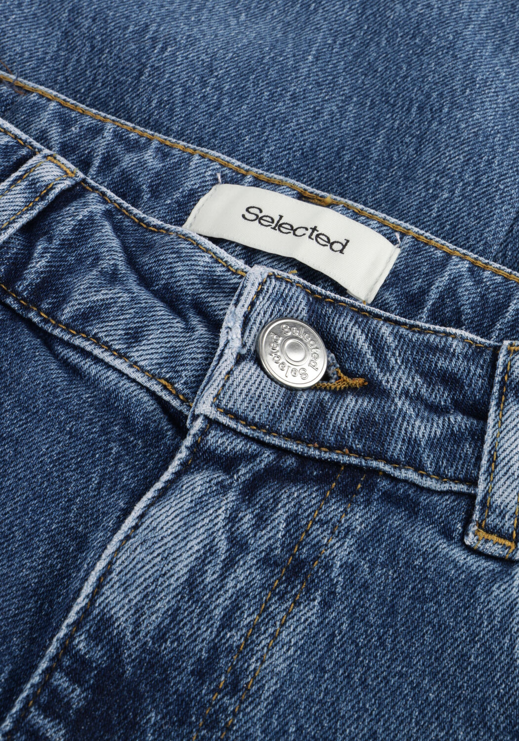 Donkerblauwe SELECTED WOMEN Slim fit jeans SLFSLIM BEA-KORI MW JEANS - large