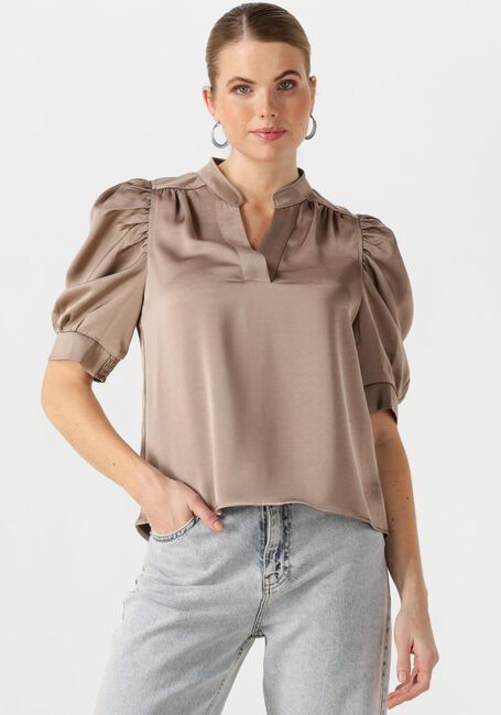 Taupe NEO NOIR Blouses ROELLA HEAVY SATEEN BLOUSE - large