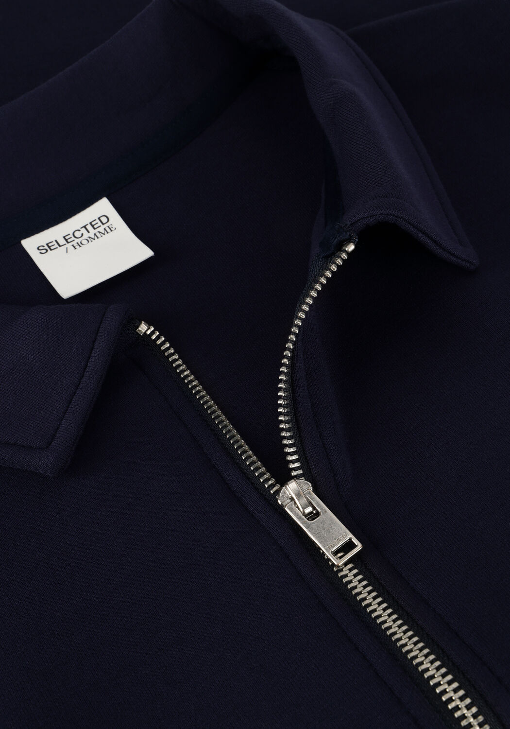 Donkerblauwe SELECTED MEN Vest SLHEMANUEL SOFT FULL ZIP SWEAT NOOS - large