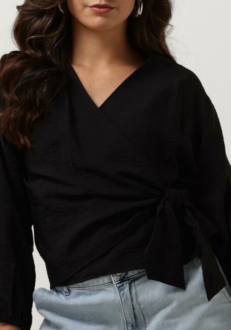 Zwarte MSCH COPENHAGEN Blouses MSCHAUDIA 3/4 WRAP TOP - large