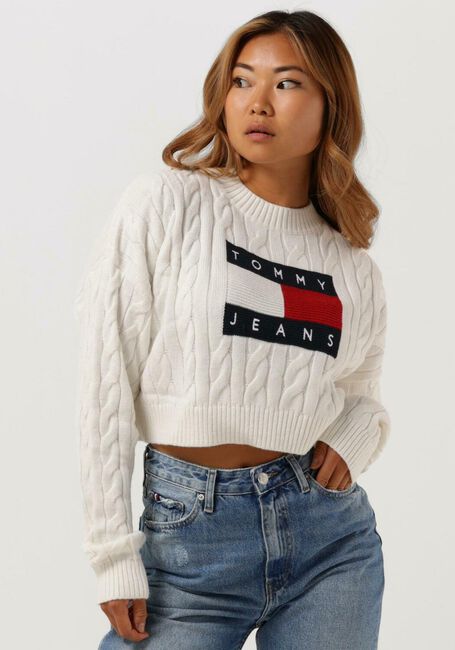 Witte TOMMY JEANS Trui SWEATERS CROP - large