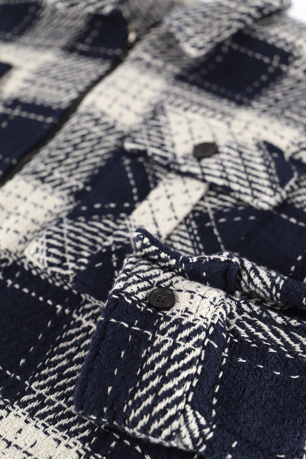 Blauwe ANERKJENDT Overshirt AKKARSTEN HEAVY CHECK - large