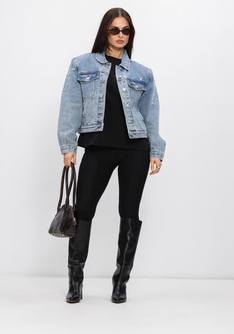 Lichtblauwe ALIX THE LABEL Spijkerjas LADIES WOVEN SOFT DENIM PATCH JACKET - large