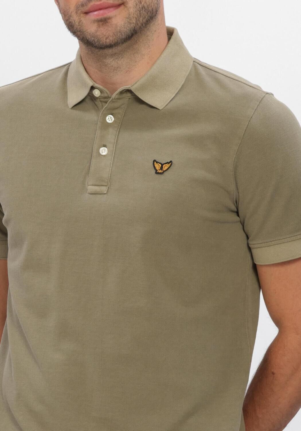 Khaki PME LEGEND Polo SHORT SLEEVE POLO PIQUE GARMENT DYED TAILWING - large