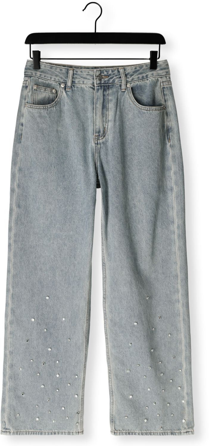 ALIX THE LABEL Dames Jeans Ladies Woven Embellished Denim Pants Blauw