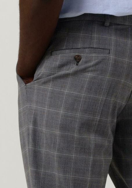 Grijze SELECTED HOMME Pantalon SLHSLIM-LIAM GREY/BLUE CHECK TRS FLEX B - large