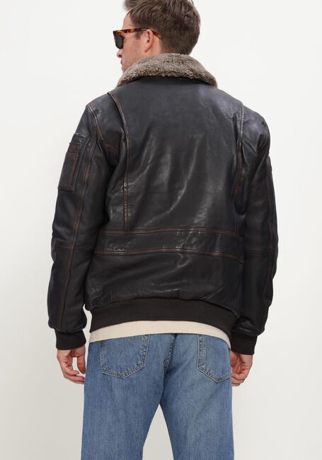 Bruine PME LEGEND Leren jas SHORT JACKET SNOWPROP RUBBED & SHADED SHEEP - large