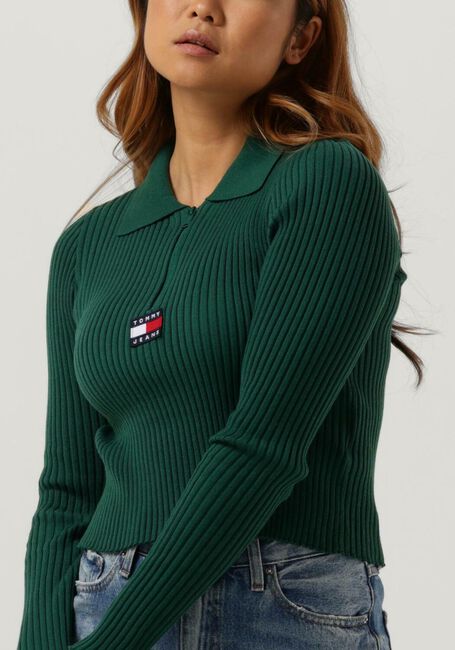 Groene TOMMY JEANS Trui SWEATERS HALF ZIPP - large